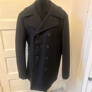 SCHOTT NYC US 740N Men's Black Peacoat 44 Nautical Fisherman Collegiate Heavy